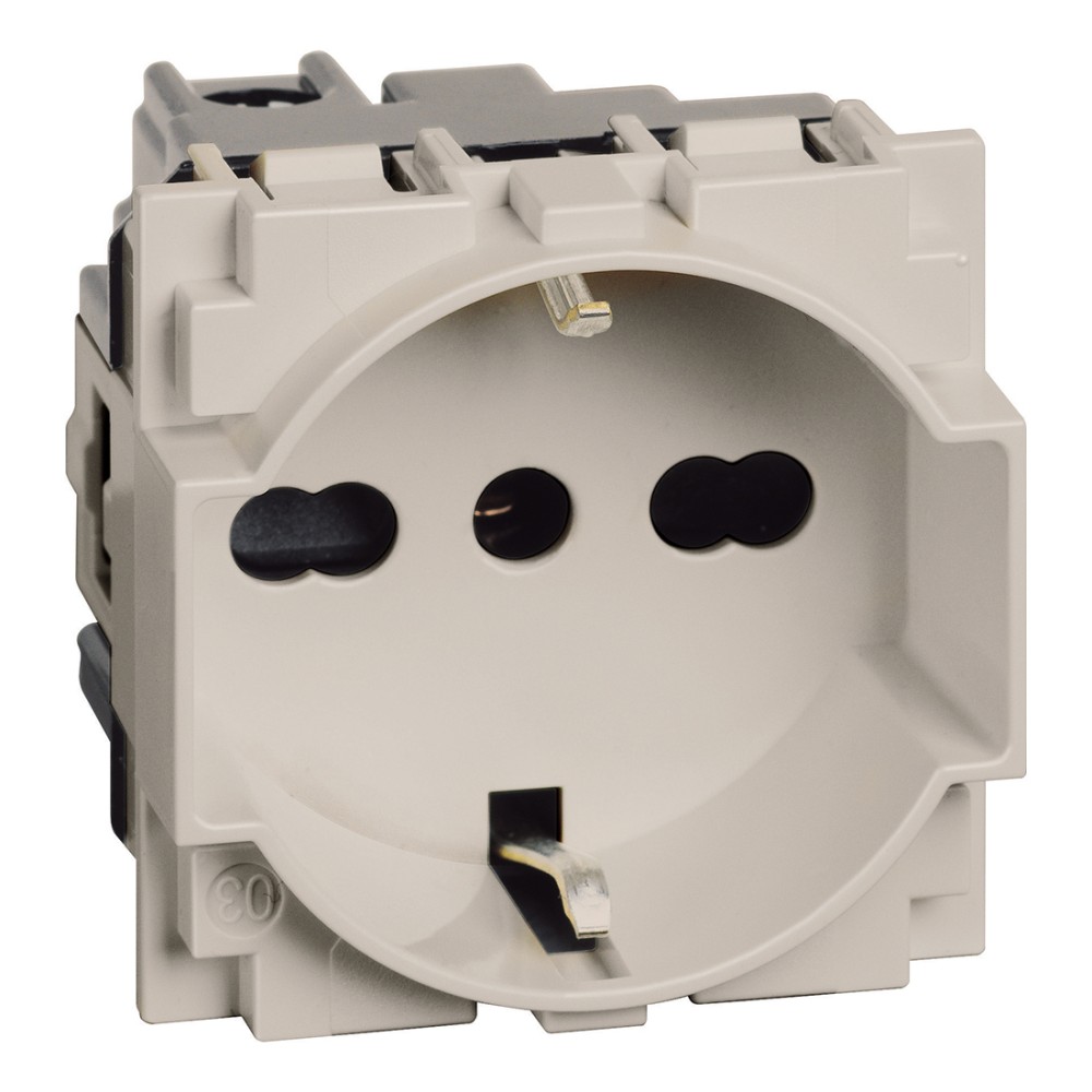DADO TOMACORRIENTE SCHUKO 2 MOD ARENA 2P+T 16A 250V LIVING NOW KM4140A16