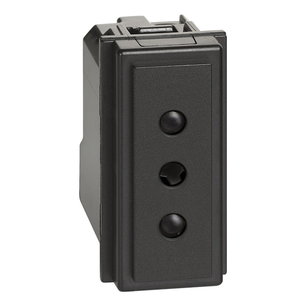 DADO TOMACORRIENTE 3 EN LINEA 1 MOD NEGRO 2P+T 10A 250V LIVING NOW KG4113