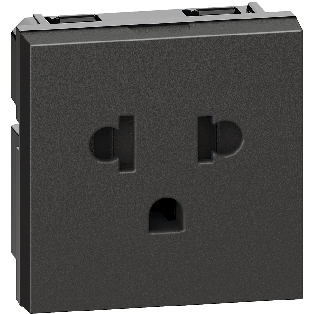 DADO TOMACORRIENTE UNIVERSAL 2 MOD NEGRO 2P+T 16A 250V LIVING NOW KG4126