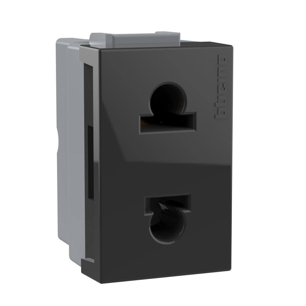 DADO TOMACORRIENTE UNIVERSAL 1 MOD NEGRO 2P 16A 250V MODUS4 AH2112EA