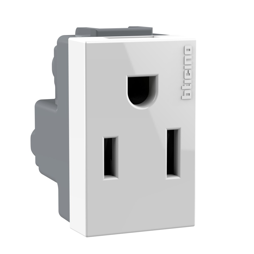 DADO TOMACORRIENTE AMERICANO 1 MOD BLANCO 2P+T 16A 250V MODUS4 AH2131EB