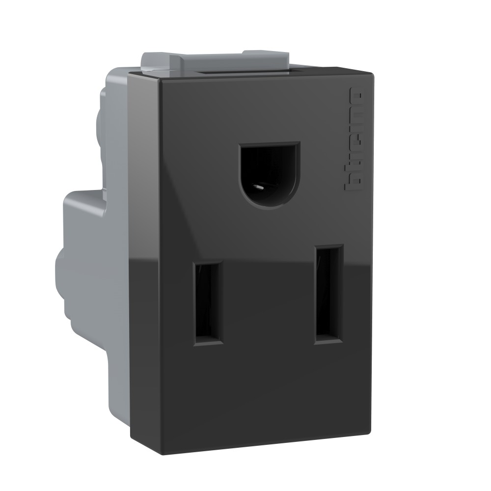 DADO TOMACORRIENTE AMERICANO 1 MOD NEGRO 2P+T 16A 250V MODUS4 AH2131EA