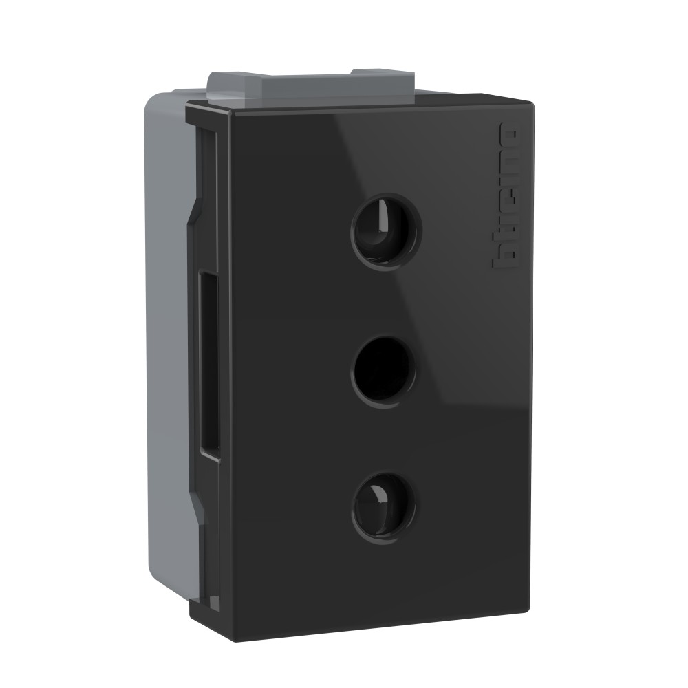 DADO TOMACORRIENTE 3 EN LINEA 1 MOD NEGRO 2P+T 10A 250V MODUS4 AH2113EA