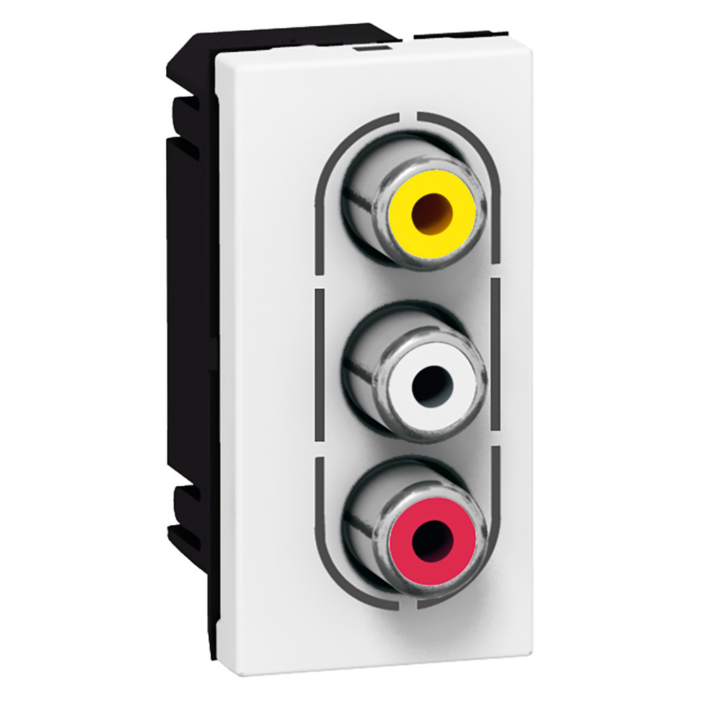 DADO TOMA AUDIO RCA 3 CONTACTOS 1 MOD BLANCO MOSAIC 078754