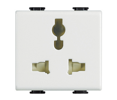 DADO TOMACORRIENTE UNIVERSAL 1 MOD BLANCO 2P+T 5/13 A 250V MATIX AM5039