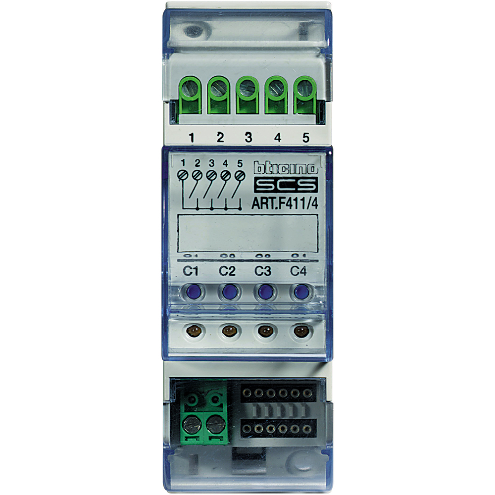 ACTUADOR SCS CON 4 RELÉS 2 MÓD. DIN F411/4