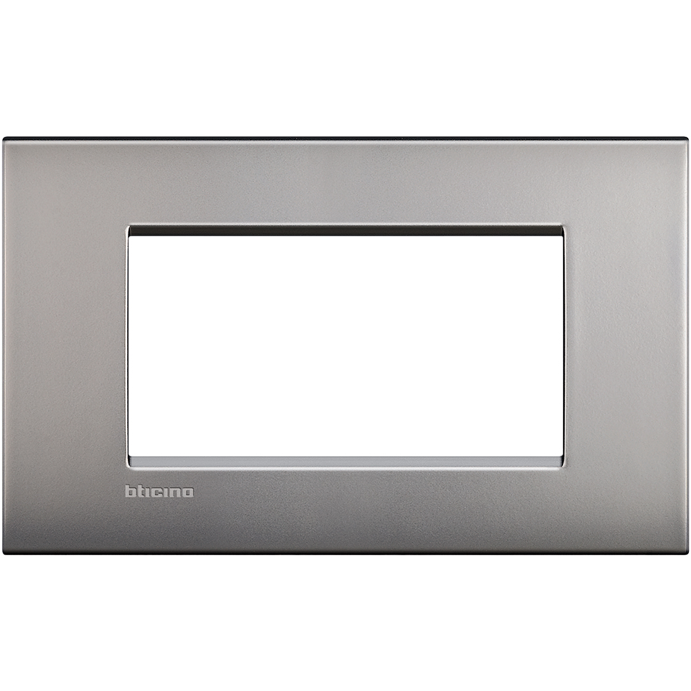 PLACA METAL 4 MOD NIQUEL SATINADO LIVINGLIGHT LNC4804NK