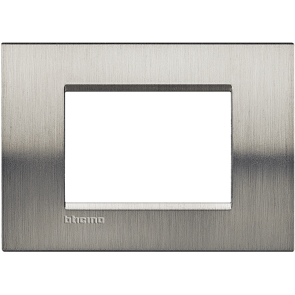 PLACA METAL 3 MOD COLOR ACERO CEPILLADO LIVINGLIGHT LNA4803ACS