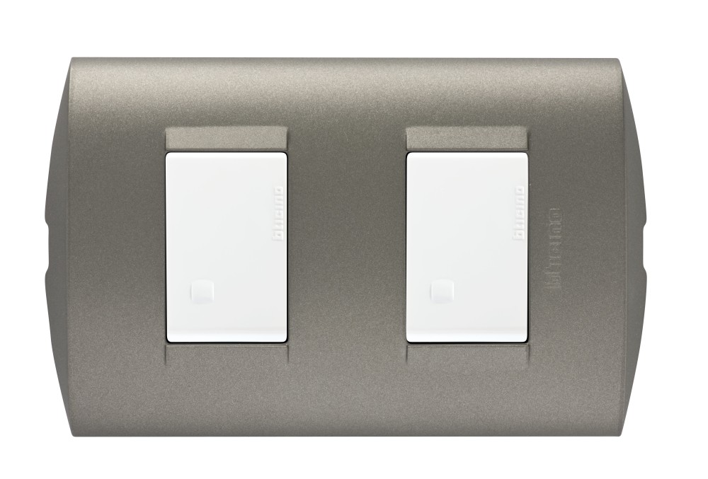 INTERRUPTOR DOBLE 1P BLANCO 250V 10A PLACA TERRA MODUS STYLE AE2200EBTI