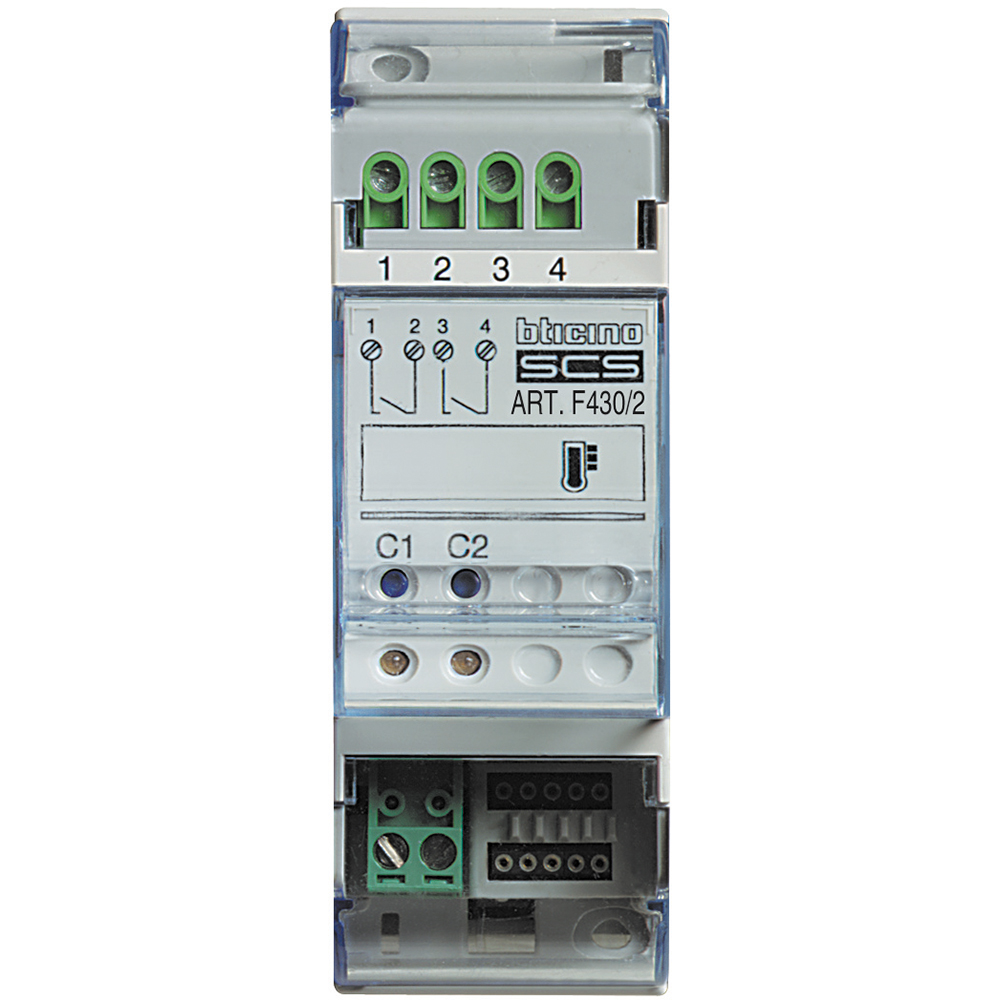 ACTUADOR DE TERMORREGULACIÓN CON 2 RELÉS INDEPENDIENTES 2 MÓD DIN AXOLUTE F430/2