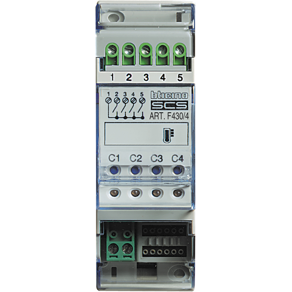 ACTUADOR DE TERMORREGULACIÓN CON 4 RELÉS INDEPENDIENTES 2 MÓD DIN AXOLUTE F430/4
