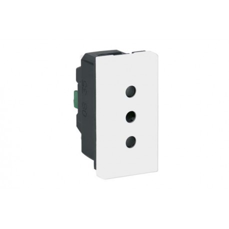 DADO TOMACORRIENTE 3 EN LINEA 1 MOD BLANCO 2P+T 10A 220V MATIX 077513