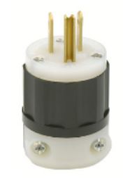 ENCHUFE 2P+T 15A 125V BLANCO/NEGRO 5266-C