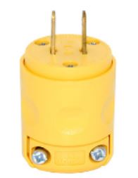 ENCHUFE PVC 2 PATAS 2P 15A 125V AMARILLO 115PV