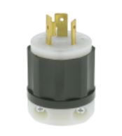 ENCHUFE 2P+T 20A 250V BLANCO/NEGRO C/SEGURO 2321