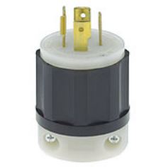 ENCHUFE 3P+T 20A 125/250V BLANCO/NEGRO NEMA: L14-20P C/SEGURO 2411