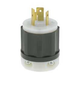 ENCHUFE 2P+T 20A 125V BLANCO/NEGRO C/SEGURO 2311