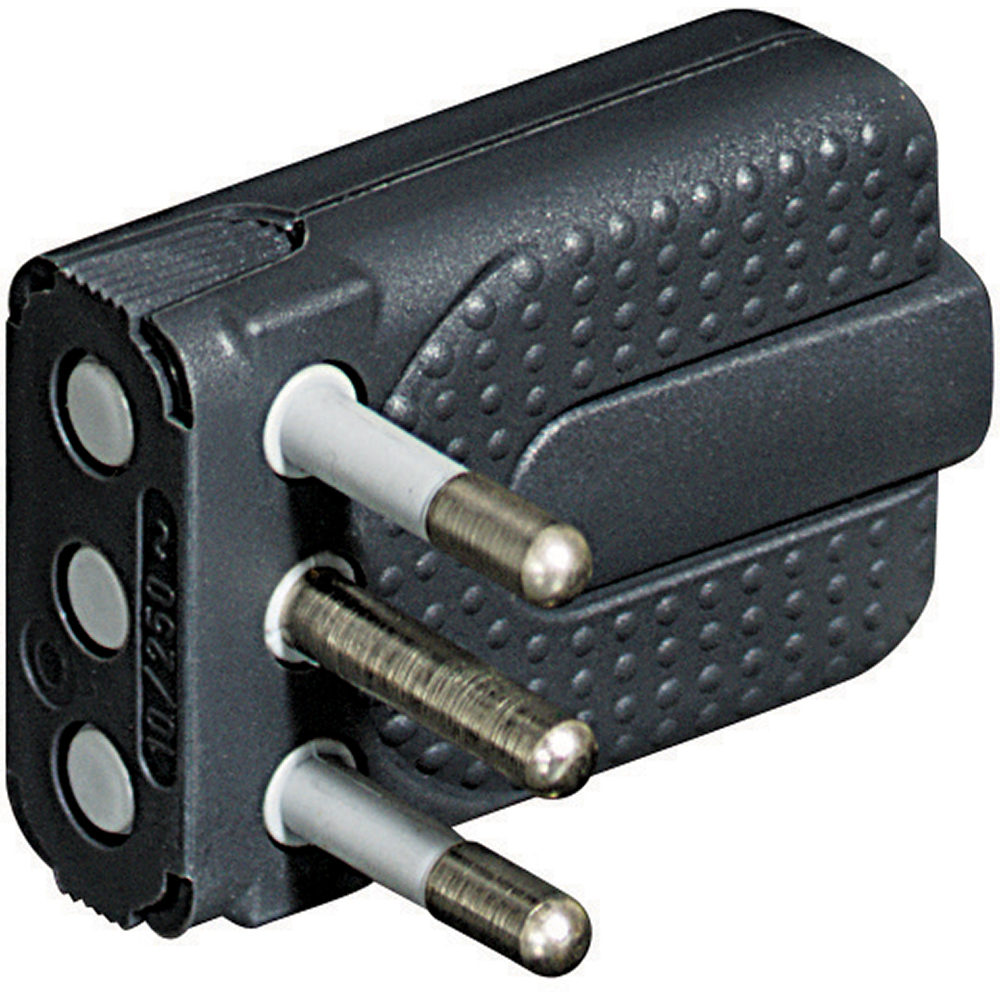 ENCHUFE REDONDO ANTRACITA 2P+T 250V 10A REVERSIBLE S2465TGE