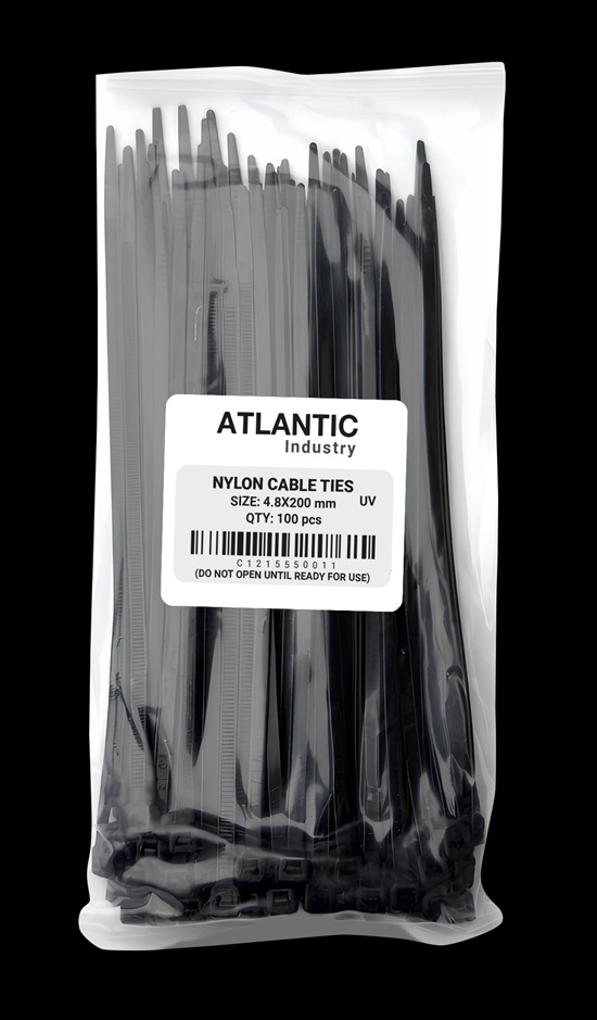 ATADOR P/CABLE NEGRO UV 4.8X200MM C/100UND ET-5X200-U