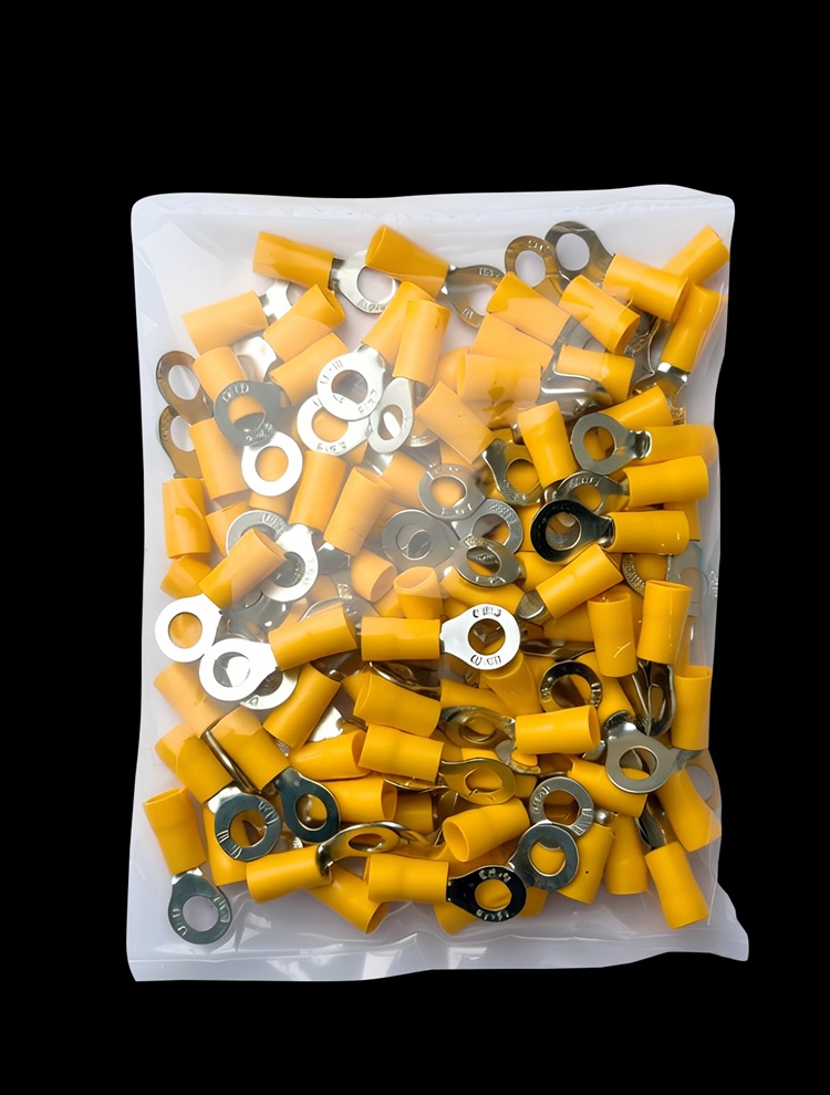 TERMINAL OJAL AISLADO Ø 1/4" 10-12AWG AMARILLO RV5.5-6 C/100UNID