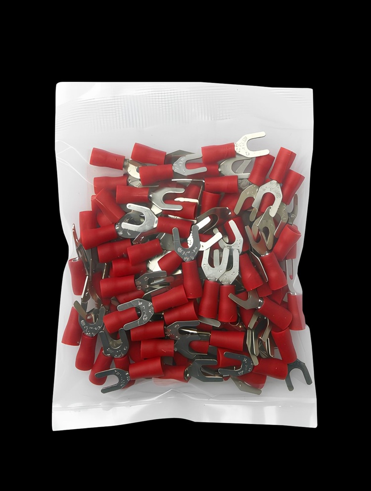 TERMINAL HORQUILLA AISLADO Ø 5/32" 16-22AWG ROJO C/100UND SVL1.25-4