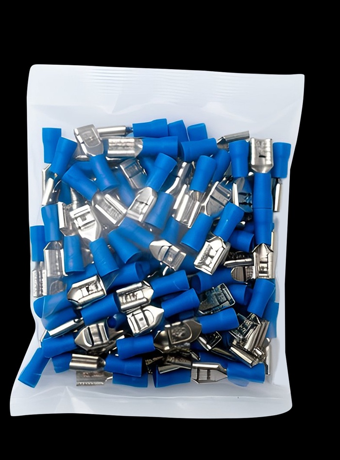 TERMINAL TUBULAR SIMPLE AISLADO 2.5MM2 AZUL C/100 UND E2508