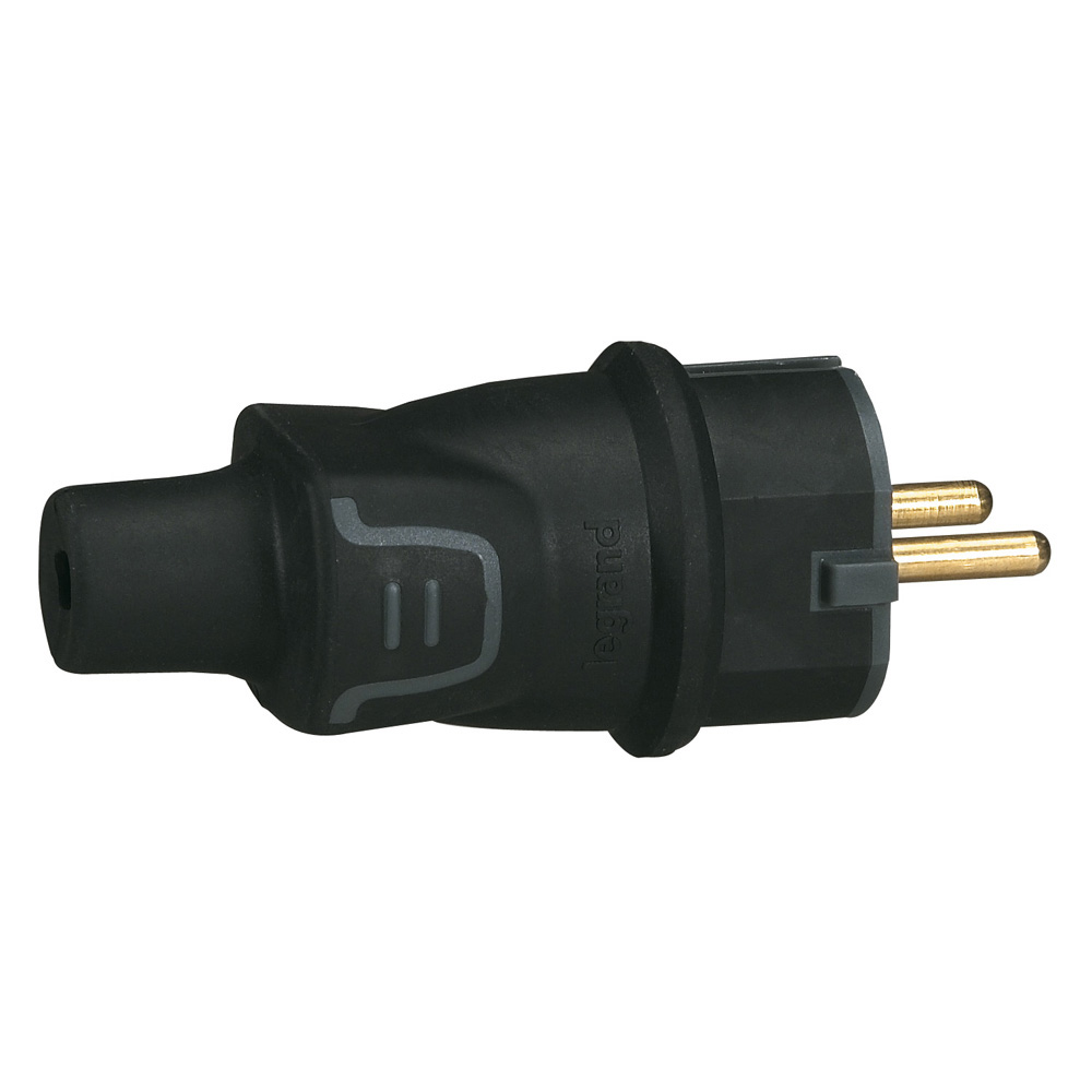 ENCHUFE IND AEREO 2P+T 16A 250VAC NEGRO IP44 050342