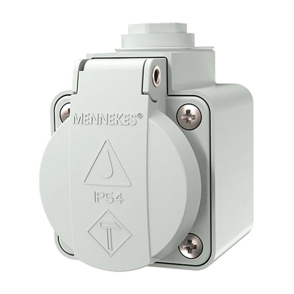 TOMA VISIBLE SCHUKO 16AMP 2P+T 250V GRIS IP44 ( 10081 ) MENNEKES
