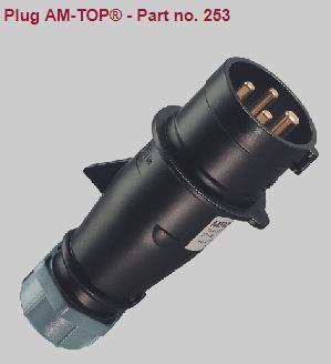 ENCHUFE IND AEREO 3P+T 16A 500V NEGRO 7H IP44 253