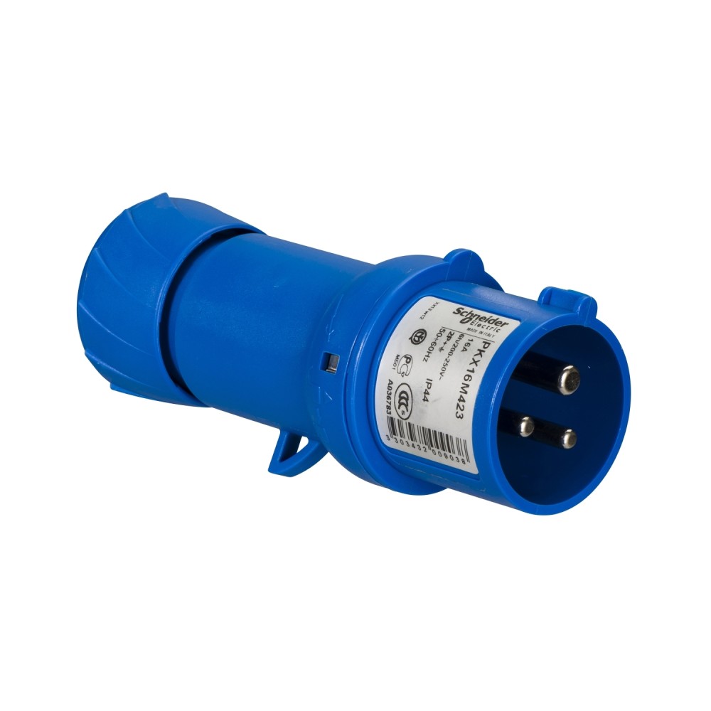 ENCHUFE IND AEREO 2P+T 16A 200/250VAC AZUL 6H IP44 PKX16M423