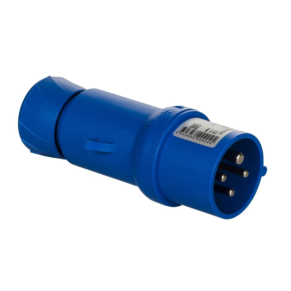 ENCHUFE IND AEREO 3P+T 16A 200/250VAC AZUL 9H IP44 PKX16M424