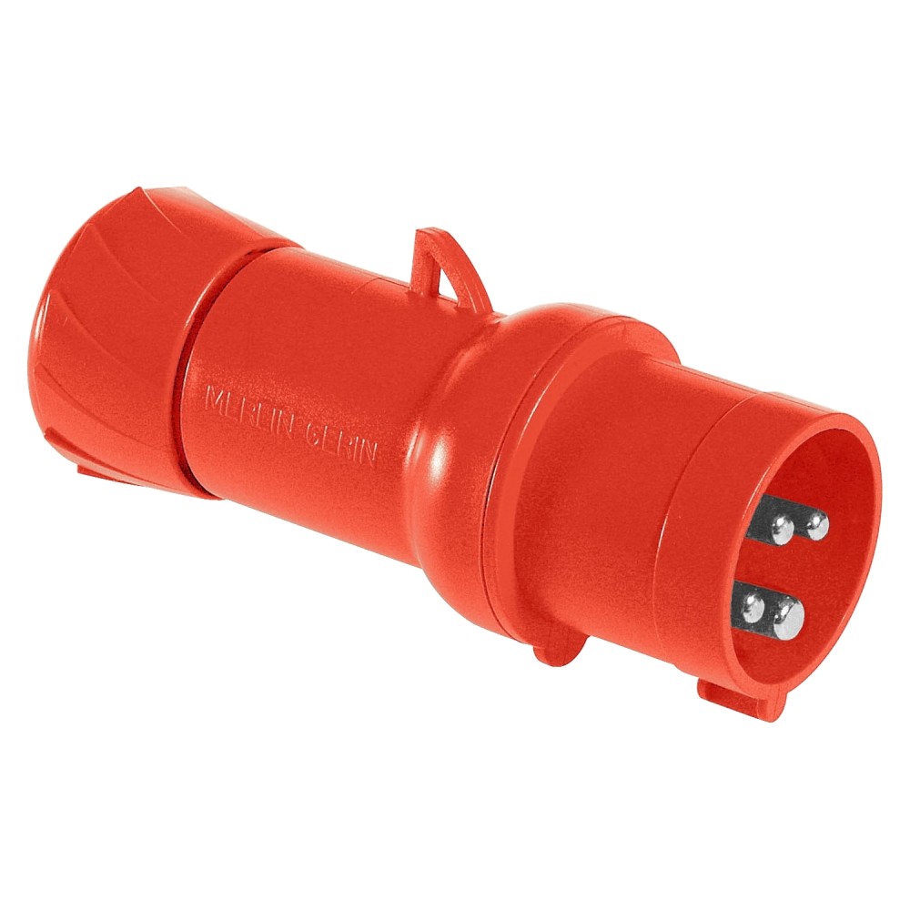 ENCHUFE IND AEREO 3P+T 32A 380/415VAC ROJO 6H IP44 PKX32M434