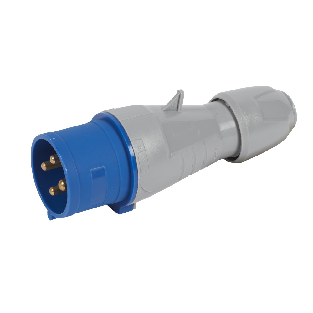 ENCHUFE IND AEREO 3P+T 32A 200/250VAC AZUL 9H IP44 555235
