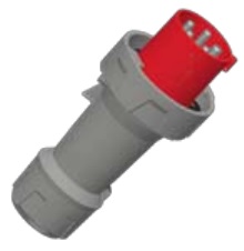ENCHUFE IND AEREO 3P+N+T 63A 415V ROJO 6H IP67 3325