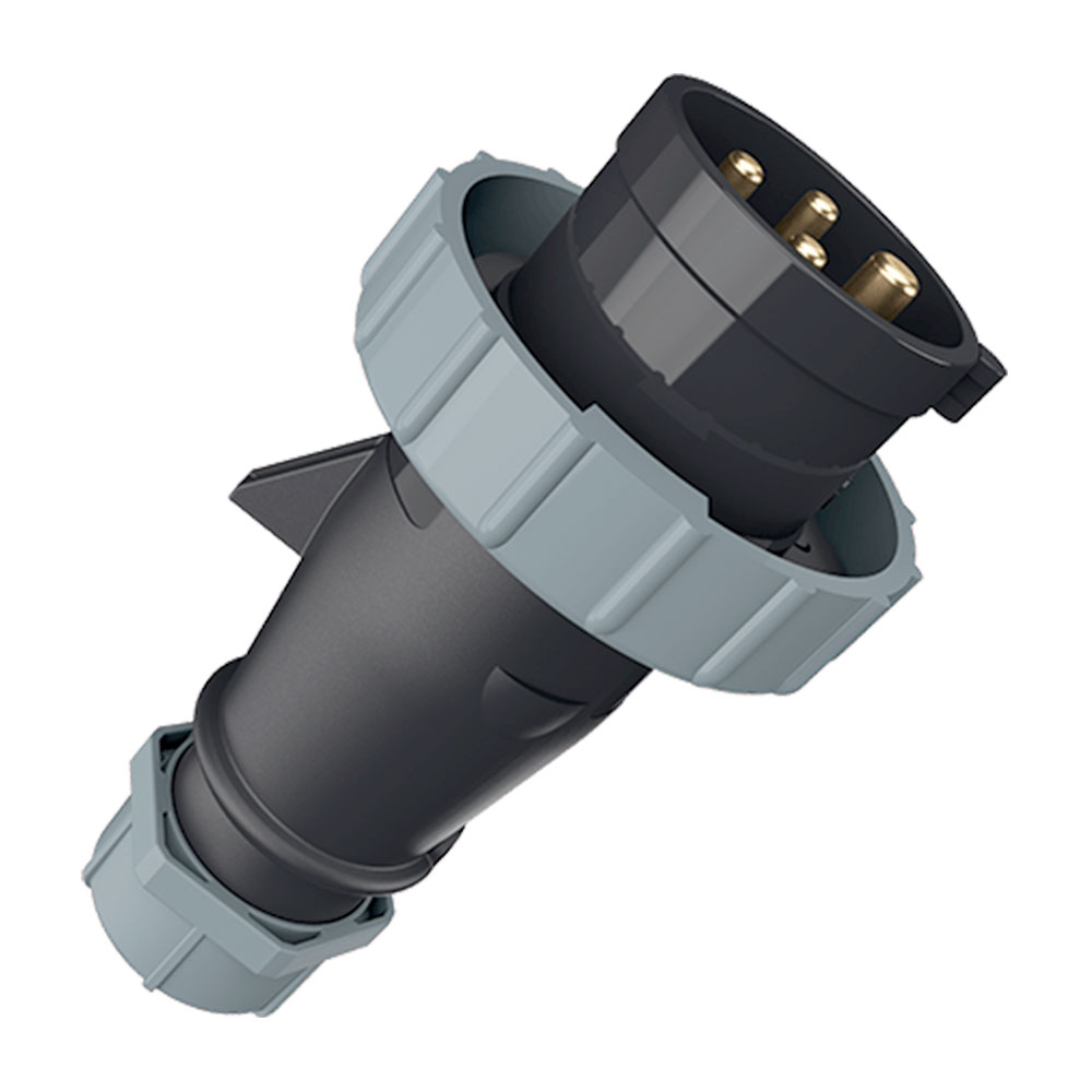 ENCHUFE 16AMP 3P+T 500V NEGRO IP67 7H 283