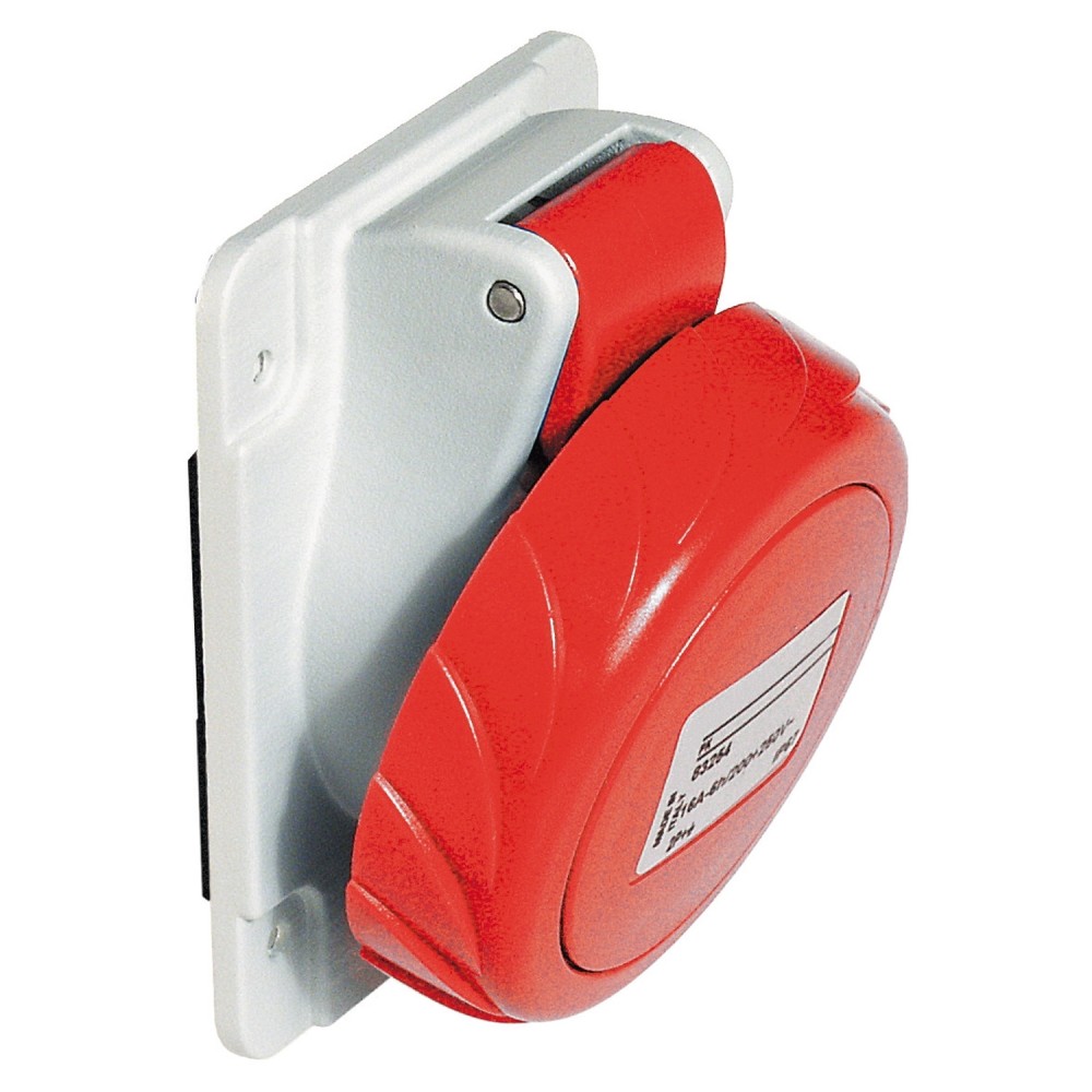 TOMA INDUSTRIAL EMPOTRADO 3P+T 32A 380/415VAC ROJO 6H IP67 PKF32F734