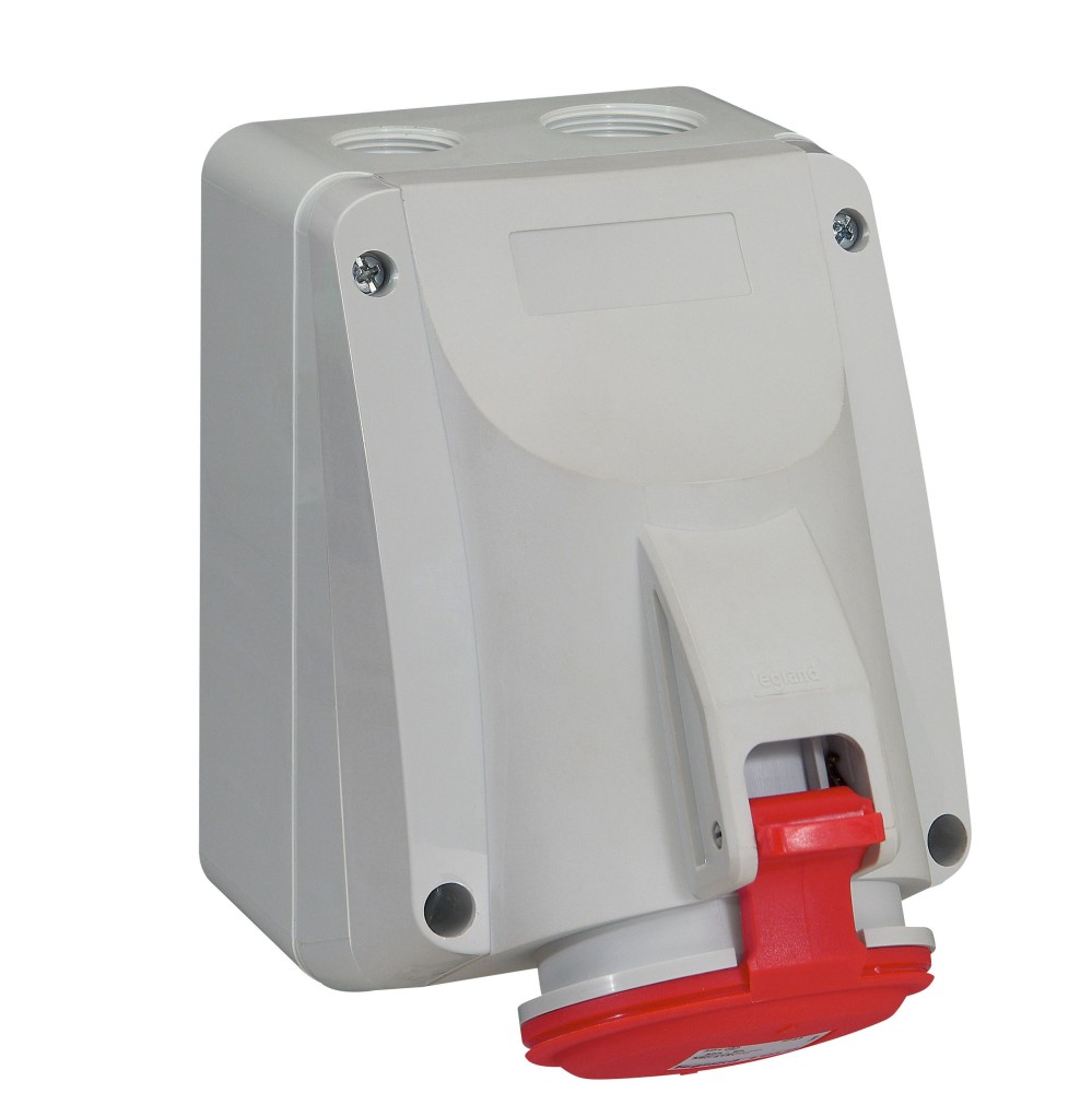 TOMA INDUSTRIAL ADOSABLE 3P+T 32A 380/415VAC ROJO 6H IP44 555258