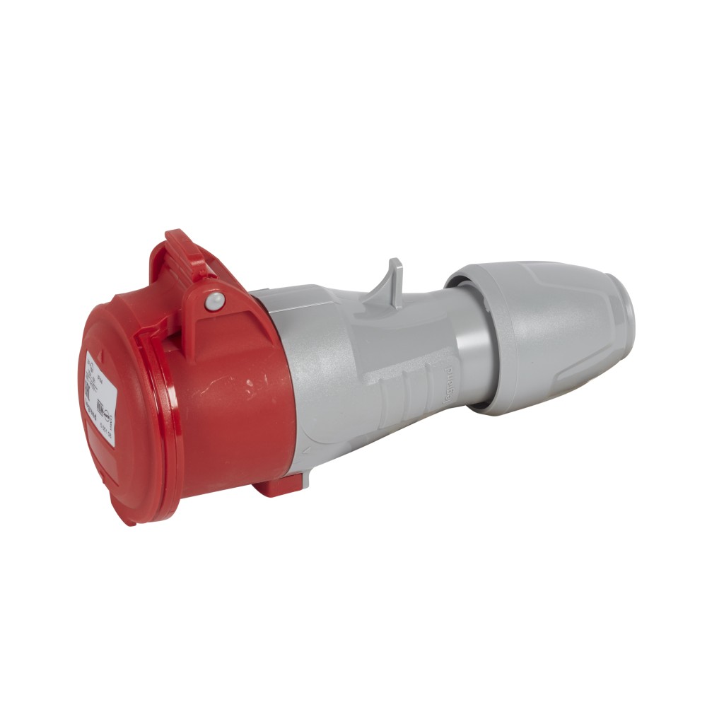 TOMA INDUSTRIAL AEREO 3P+T 16A 380/415VAC ROJO 6H IP44 555108