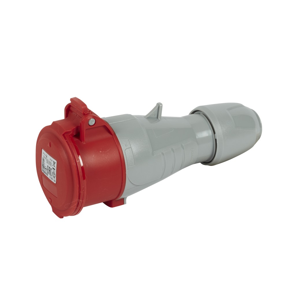 TOMA INDUSTRIAL AEREO 3P+N+T 16A 380/415VAC ROJO 6H IP44 555109
