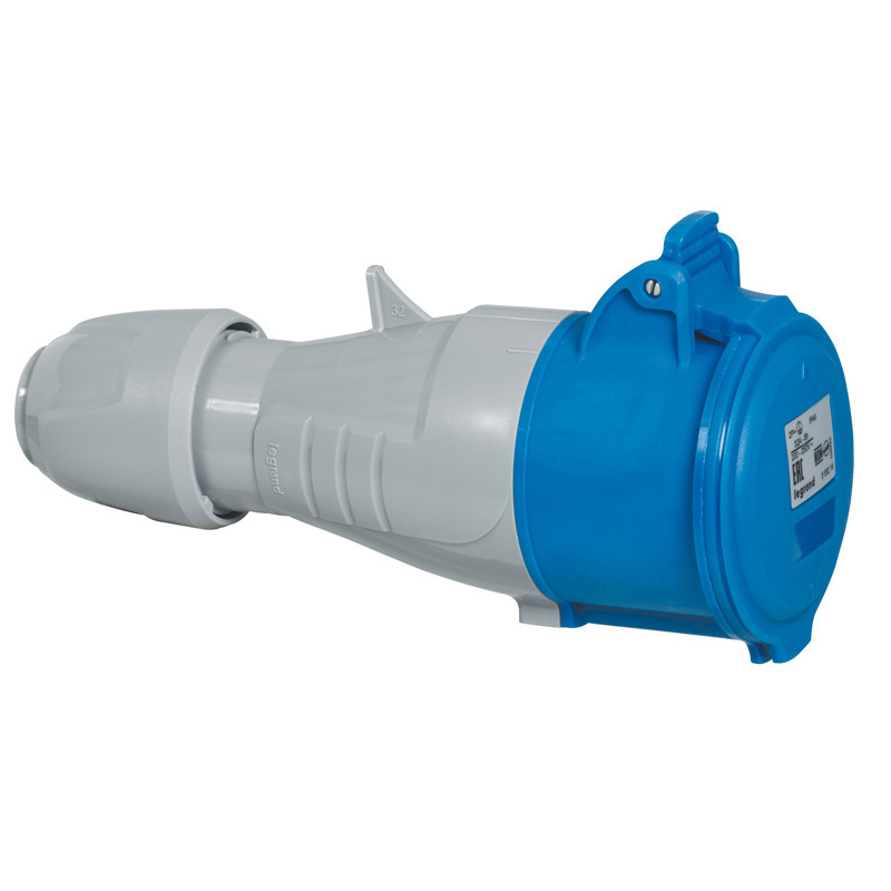 TOMA INDUSTRIAL AEREO 3P+T 16A 250VAC AZUL 9H IP44 555105
