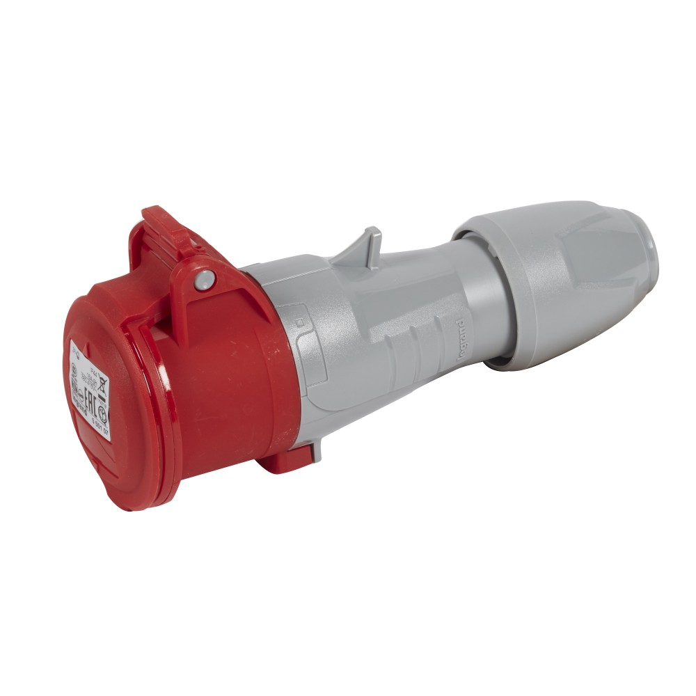 TOMA INDUSTRIAL AEREO 2P+T 16A 380/415VAC ROJO 9H IP44 555107