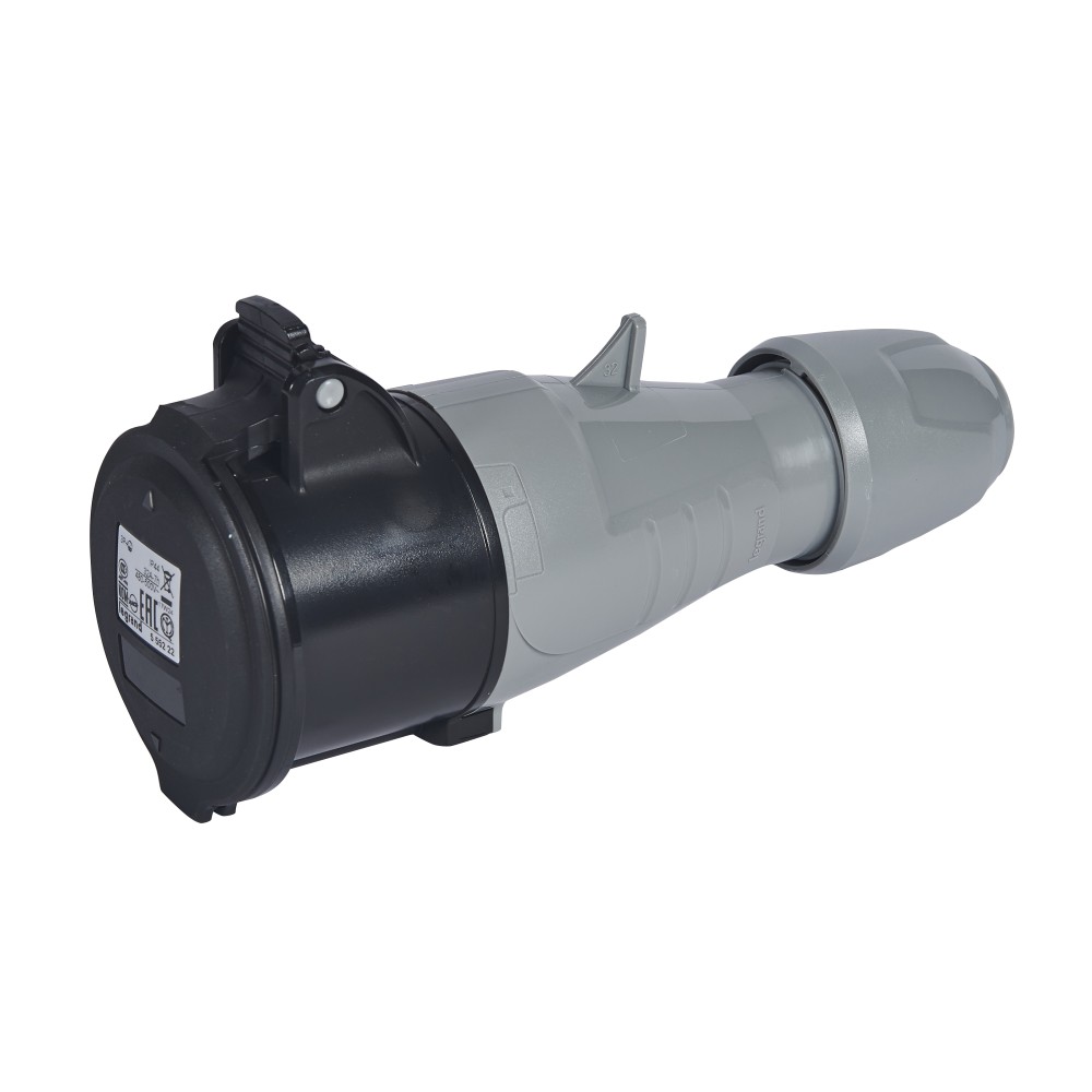TOMA INDUSTRIAL AEREO 3P+T 32A 500VAC NEGRO 7H IP44 555222