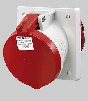 TOMA INDUSTRIAL EMPOTRADO 3P+T 63A 400V ROJO 6H IP44 1151A
