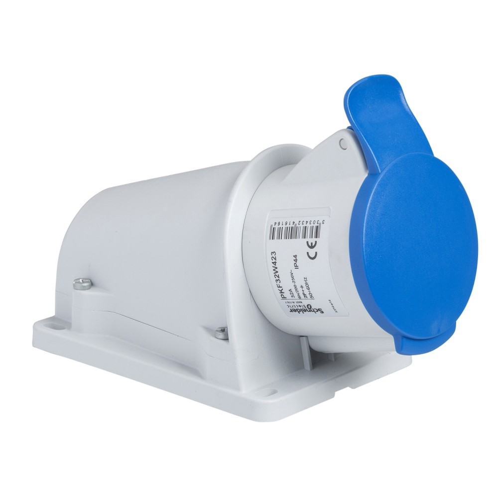 TOMA INDUSTRIAL ADOSABLE 2P+T 16A 250VAC AZUL 6H IP44 PKF16W423