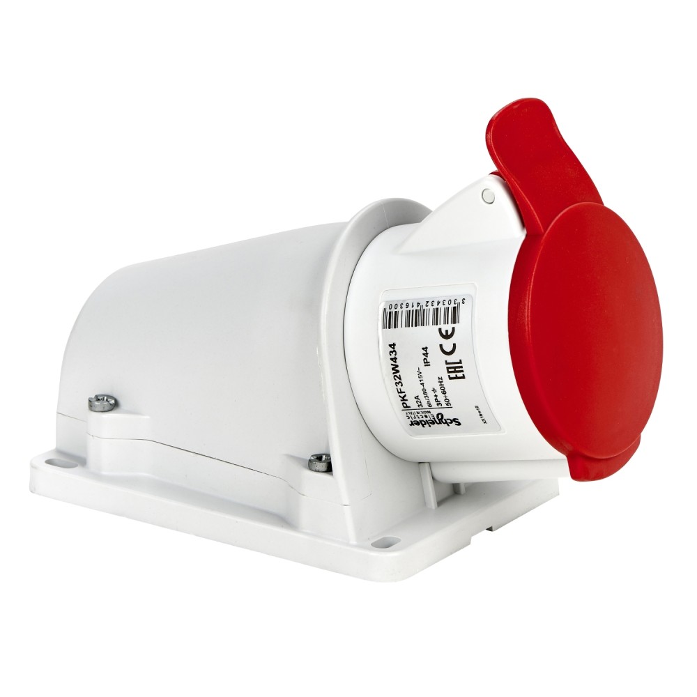 TOMA INDUSTRIAL ADOSABLE 3P+T 32A 380/415VAC ROJO 6H IP44 PKF32W434