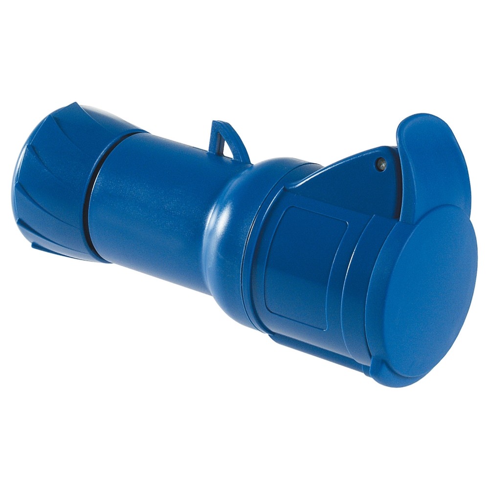 TOMA INDUSTRIAL AEREO 2P+T 32A 250VAC AZUL 6H IP44 PKY32M423