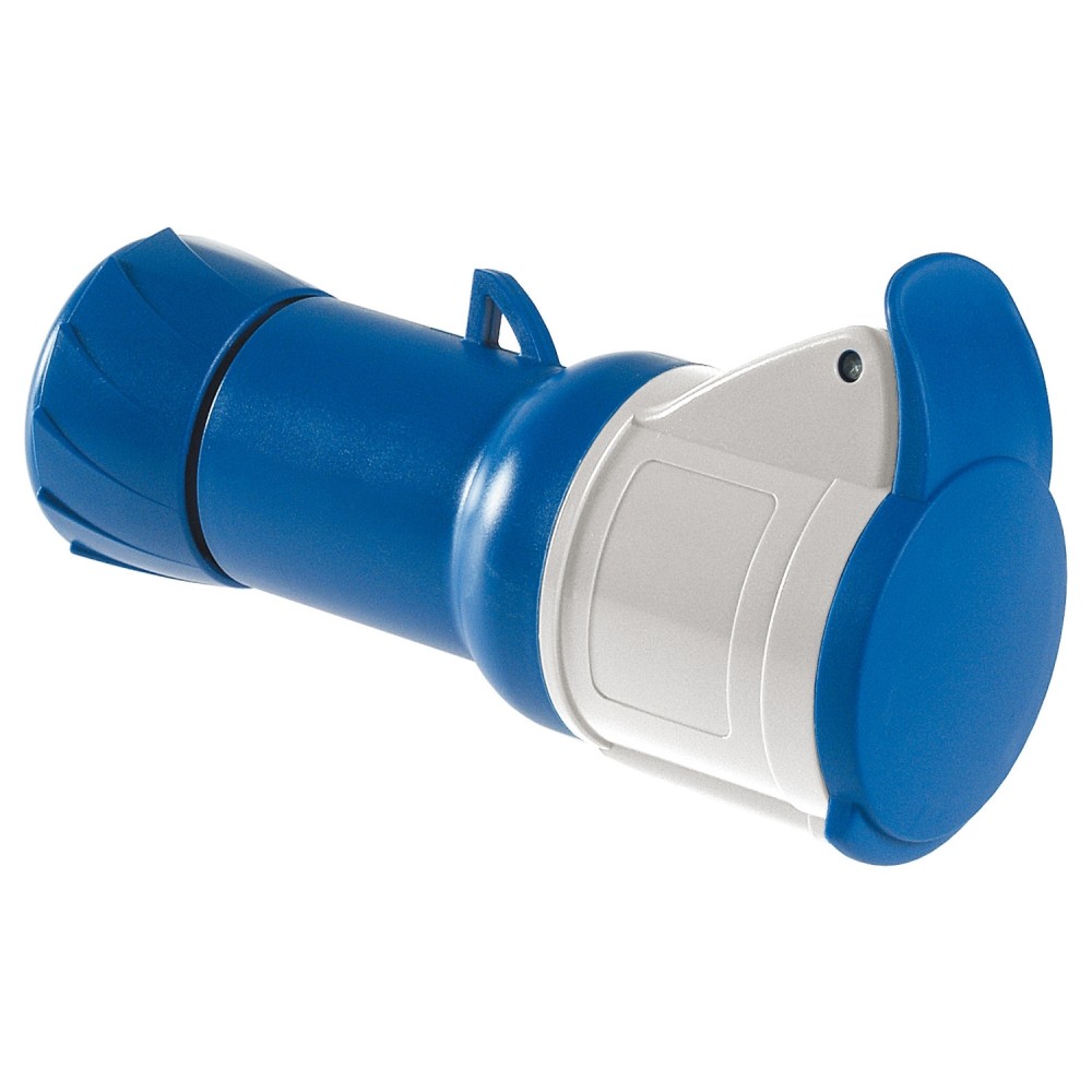 TOMA INDUSTRIAL AEREO 2P+T 16A 250VAC AZUL 6H IP44 PKF16M423