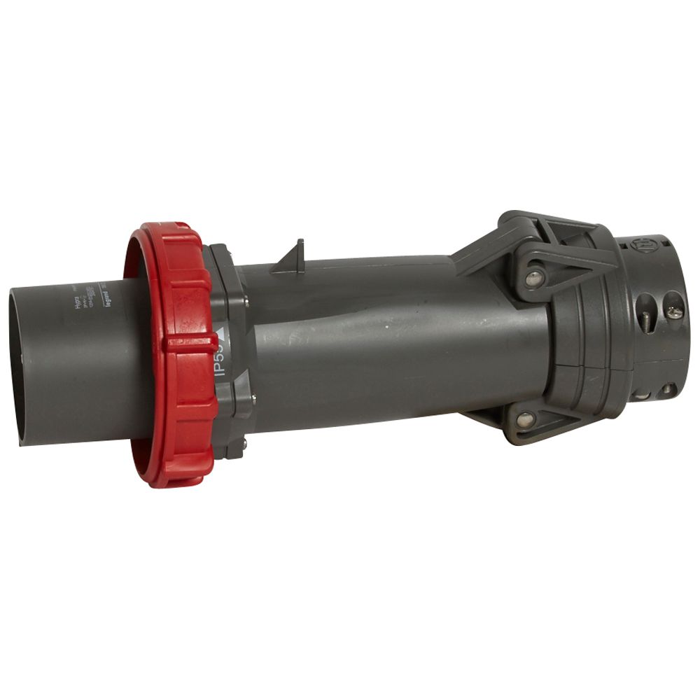 ENCHUFE AEREO PLASTICO 3P+T+N 125A 380/415VAC IP67 ROJO 6H HYPRA 059523