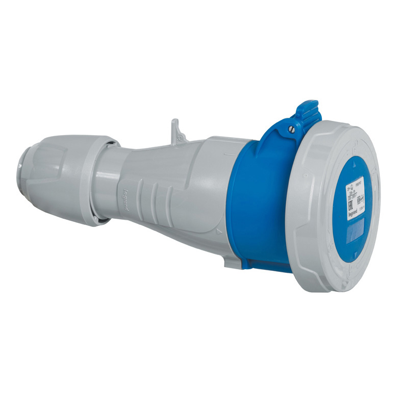 TOMA INDUSTRIAL AEREO 3P+T 16A 250VAC AZUL 9H IP67 555305