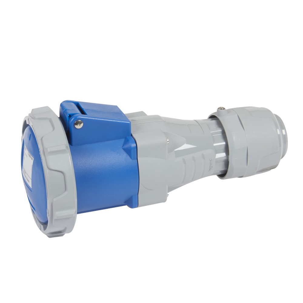 TOMA INDUSTRIAL AEREO 2P+T 63A 200/250V IP67 AZUL 555504